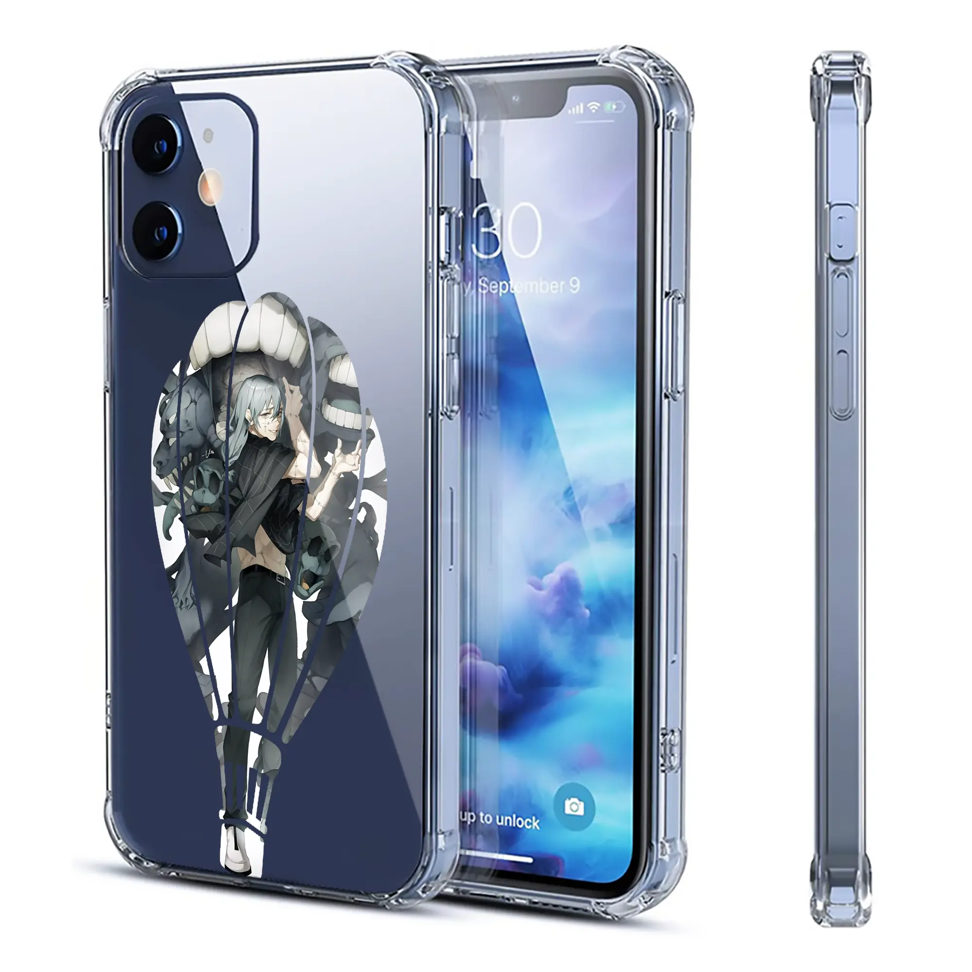 呪術廻戦 グッズ,真人 - IPhone 12シリーズ対応 ・ 透明スマホケース ・ クリアソフトケース ・ TPU素材 ・ 耐衝撃 ・ 高密着 ・ 防汚 防指紋 ・ 簡単着脱